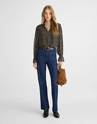 Semi-Sheer Split-Neck Top | Madewell