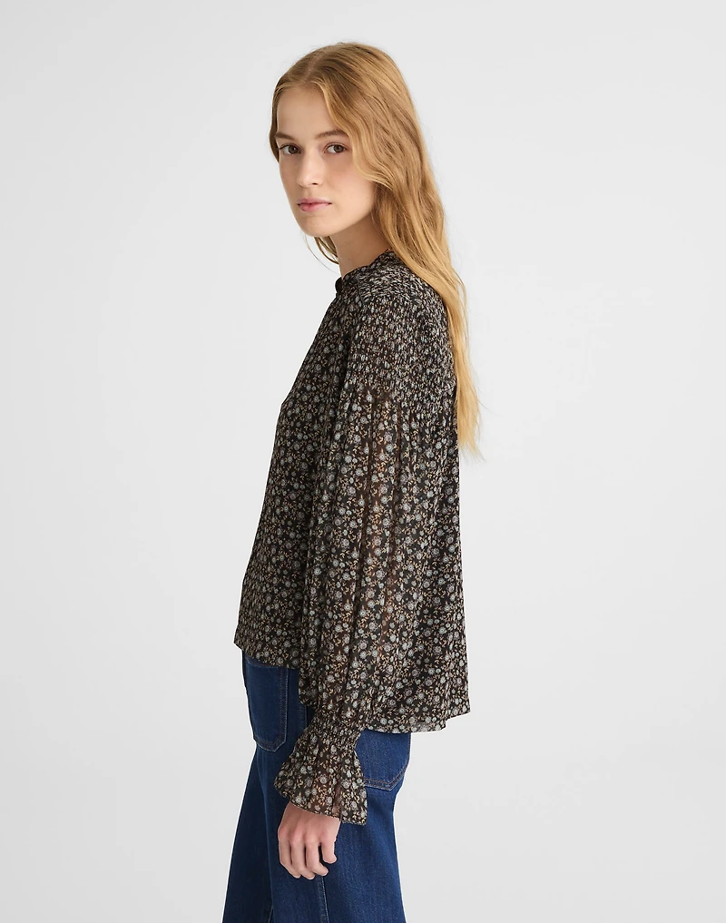 Semi-Sheer Split-Neck Top | Madewell