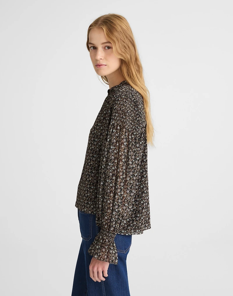 Semi-Sheer Split-Neck Top | Madewell