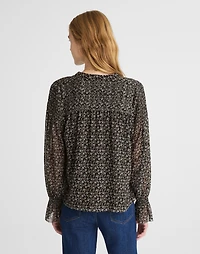 Semi-Sheer Split-Neck Top | Madewell