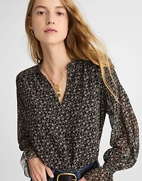 Semi-Sheer Split-Neck Top | Madewell