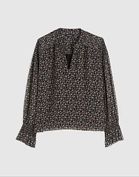 Semi-Sheer Split-Neck Top | Madewell