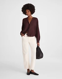 Stand-Collar Button-Up Shirt Flannel | Madewell