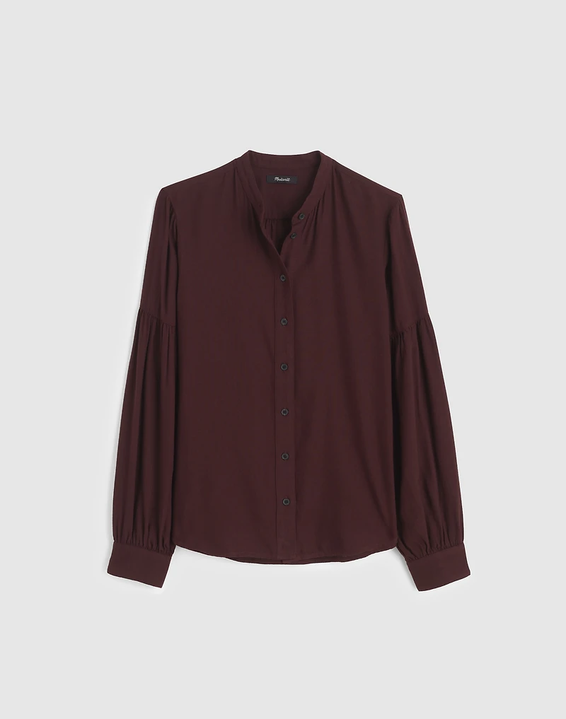 Stand-Collar Button-Up Shirt Flannel | Madewell