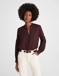 Stand-Collar Button-Up Shirt Flannel | Madewell