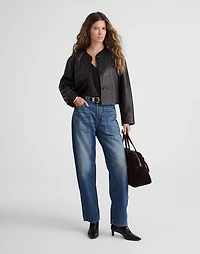 Crop Cardigan Jacket Leather | Madewell
