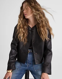 Crop Cardigan Jacket Leather | Madewell