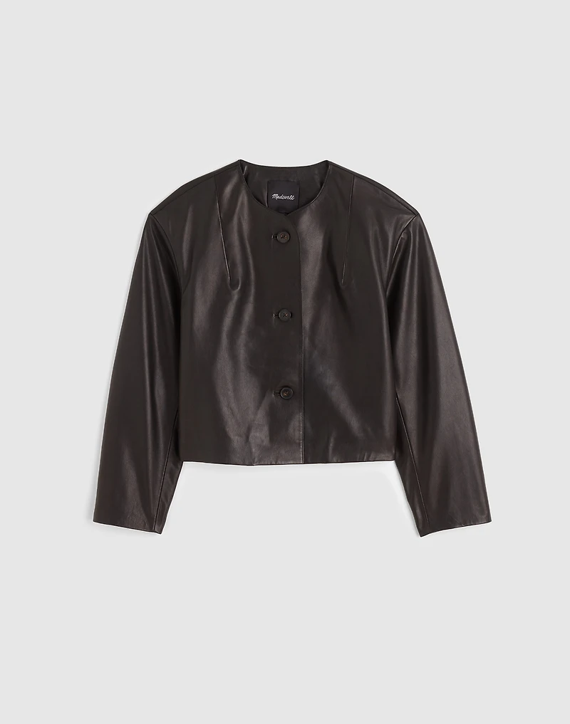 Crop Cardigan Jacket Leather | Madewell
