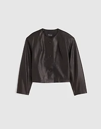 Crop Cardigan Jacket Leather | Madewell