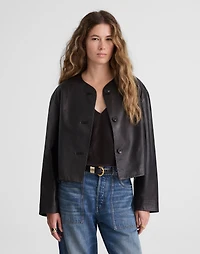 Crop Cardigan Jacket Leather | Madewell