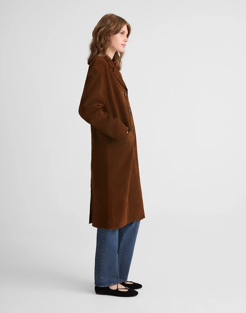 Single-Breasted Topcoat in Suede | Madewell