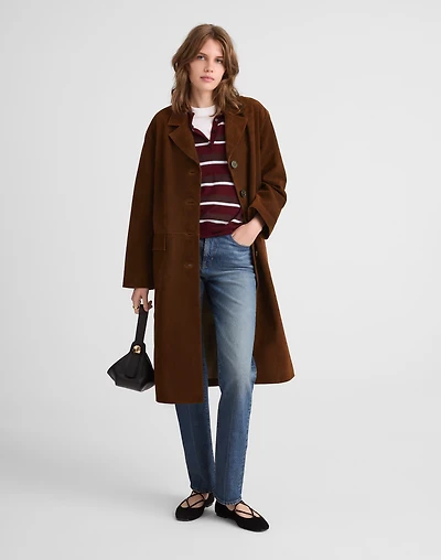 Single-Breasted Topcoat Suede | Madewell