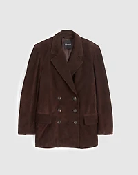 Double-Breasted Blazer Suede | Madewell