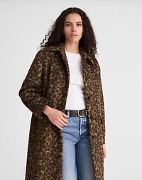 Single-Breasted Topcoat in Leopard Print | Madewell