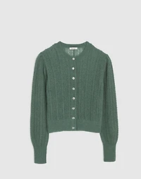 Pointelle-Stitch Cardigan Alpaca Blend | Madewell