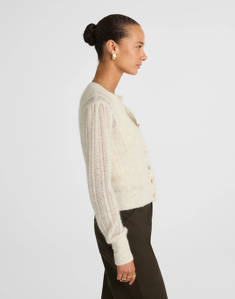 Pointelle-Stitch Cardigan Alpaca Blend | Madewell