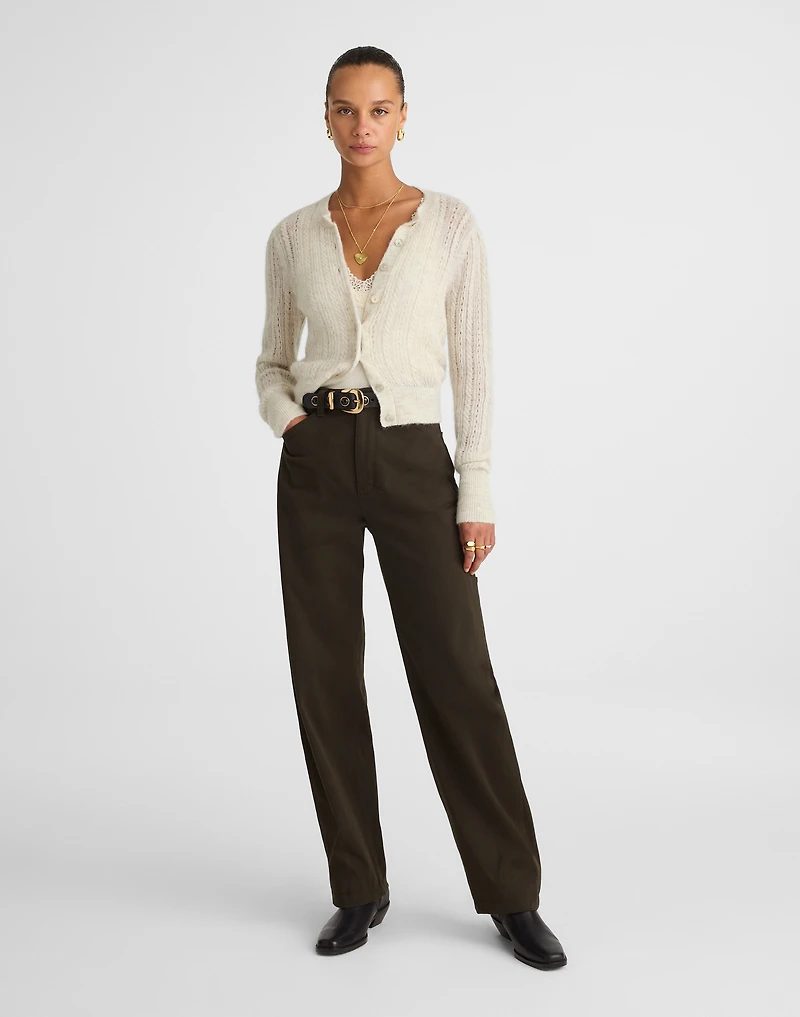 Pointelle-Stitch Cardigan Alpaca Blend | Madewell
