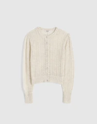 Pointelle-Stitch Cardigan Alpaca Blend | Madewell