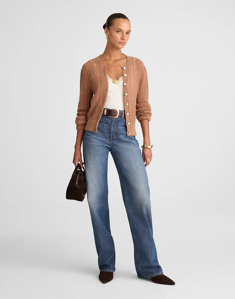 Pointelle-Stitch Cardigan in Alpaca Blend | Madewell
