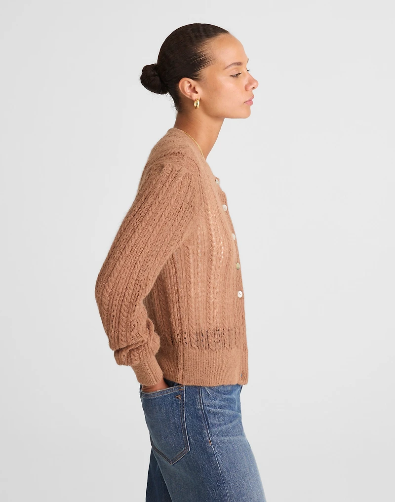 Pointelle-Stitch Cardigan in Alpaca Blend | Madewell