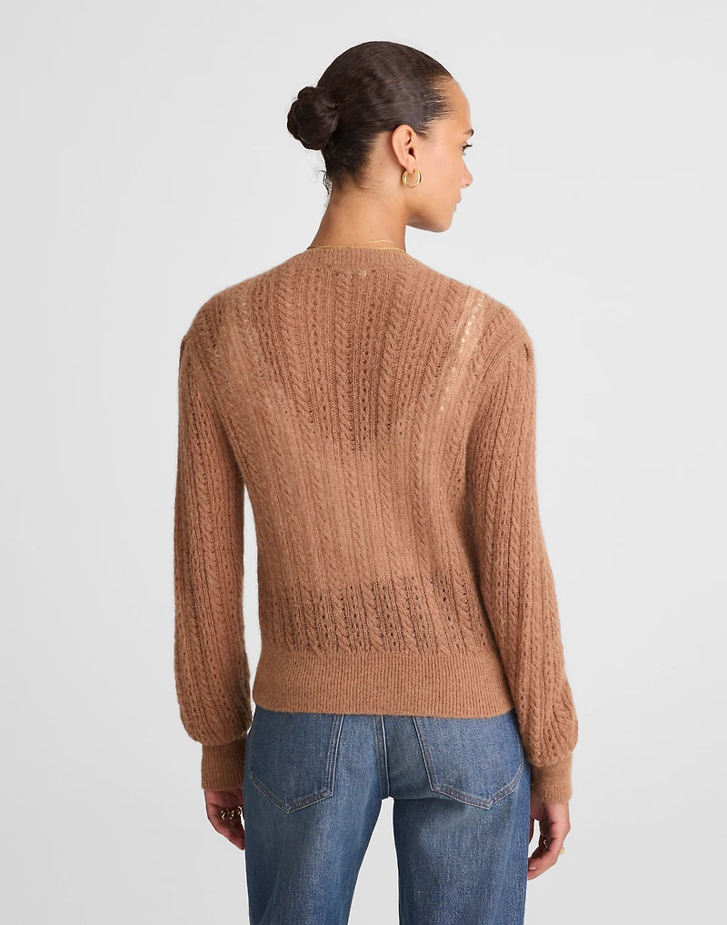 Pointelle-Stitch Cardigan in Alpaca Blend | Madewell