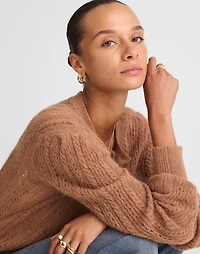 Pointelle-Stitch Cardigan in Alpaca Blend | Madewell