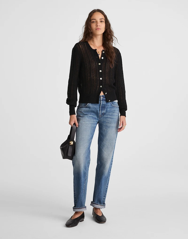 Pointelle-Stitch Cardigan Alpaca Blend | Madewell