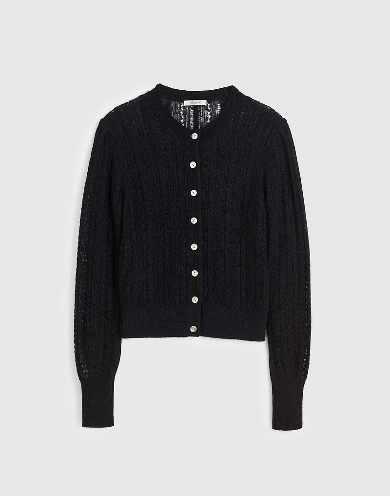 Pointelle-Stitch Cardigan Alpaca Blend | Madewell