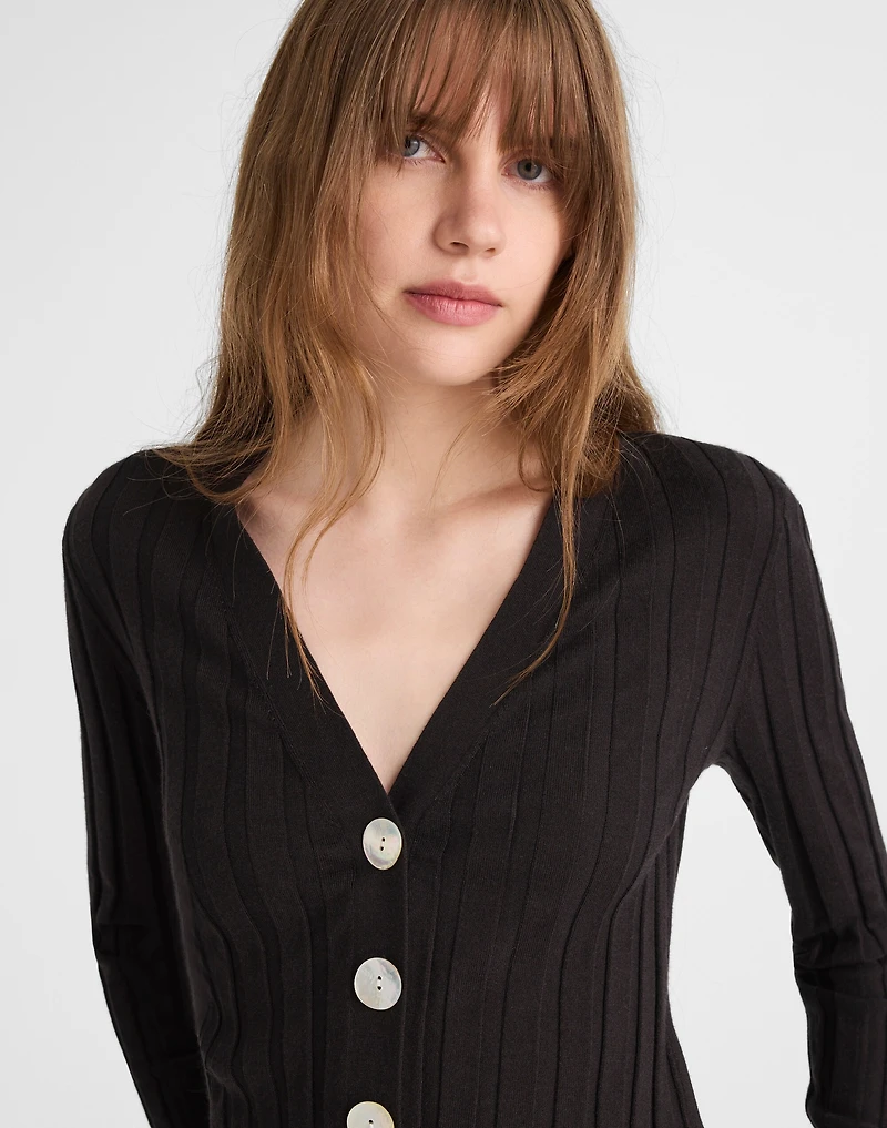 Ribbed V-Neck Cardigan | Madewell