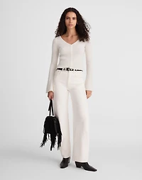 Ribbed V-Neck Sweater Top in Merino Wool | Madewell