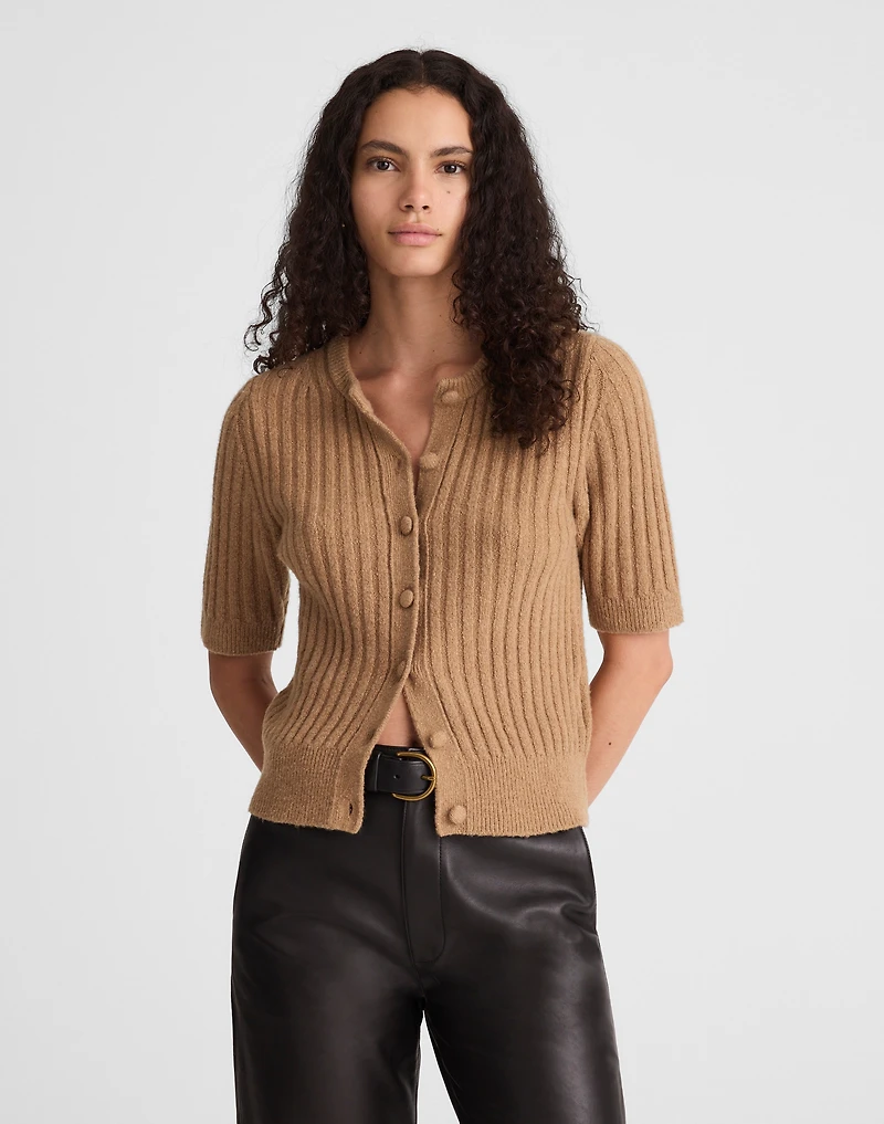 Short Puff-Sleeve Cardigan | Madewell
