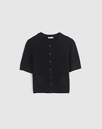 Patch-Pocket Puff-Sleeve Cardigan | Madewell