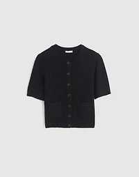 Patch-Pocket Puff-Sleeve Cardigan | Madewell