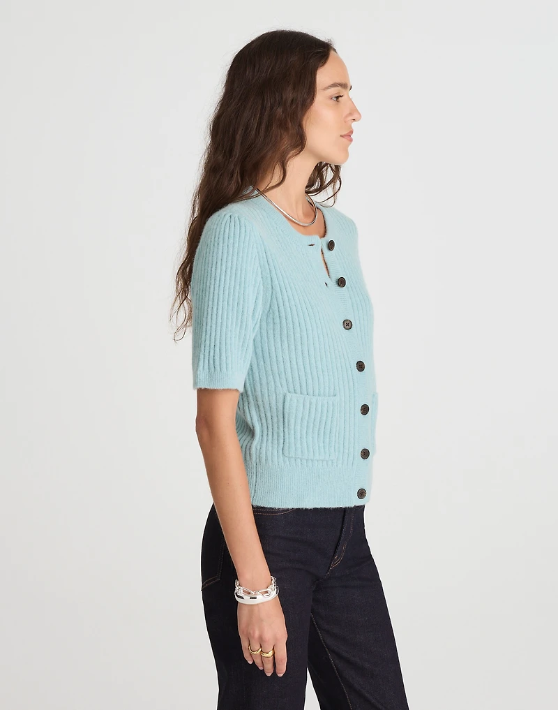 Patch-Pocket Puff-Sleeve Cardigan | Madewell