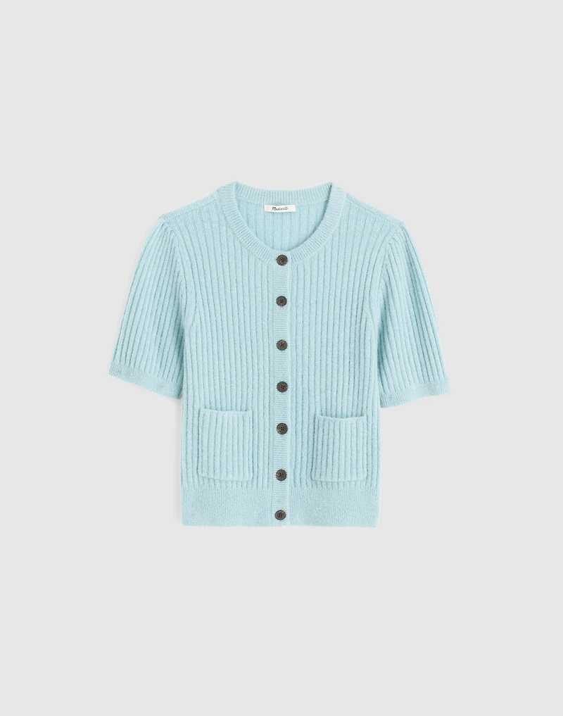 Patch-Pocket Puff-Sleeve Cardigan | Madewell