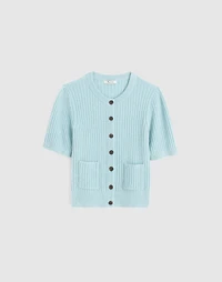 Patch-Pocket Puff-Sleeve Cardigan | Madewell