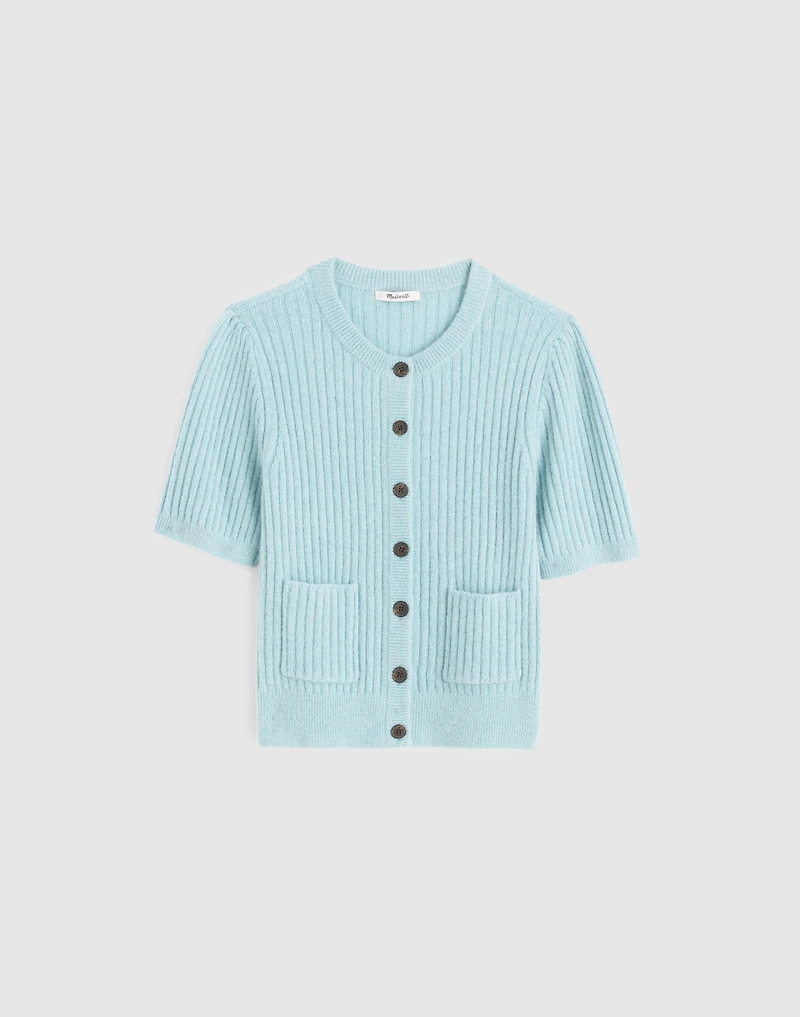 Patch-Pocket Puff-Sleeve Cardigan | Madewell