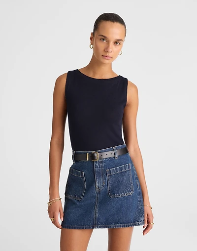 Boatneck Sleeveless Sweater | Madewell