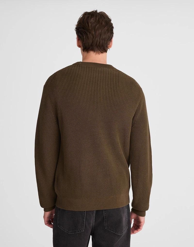Cotton Shaker Stitch Crewneck Sweater | Madewell