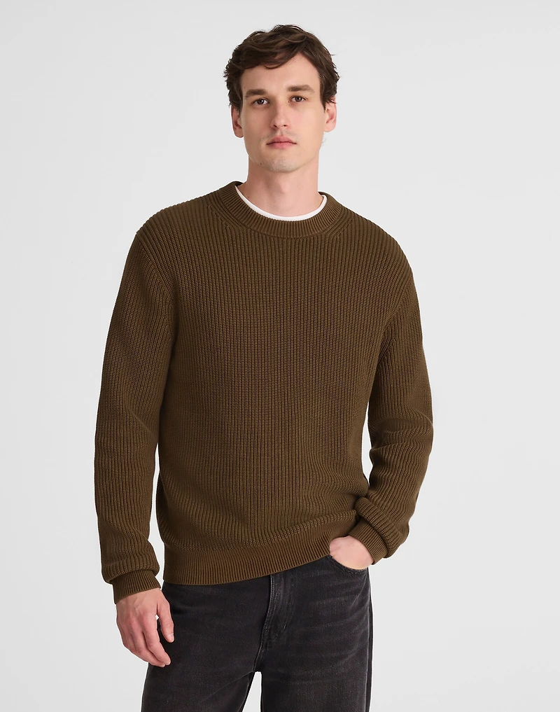 Cotton Shaker Stitch Crewneck Sweater | Madewell