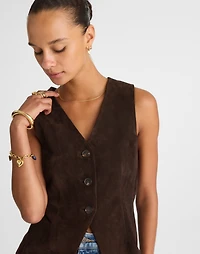 Cutaway Vest in Suede | Madewell