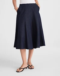 Flared Denim Midi Skirt Rinse Wash | Madewell