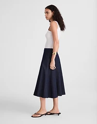 Flared Denim Midi Skirt Rinse Wash | Madewell