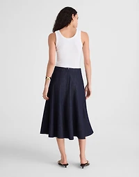 Flared Denim Midi Skirt Rinse Wash | Madewell