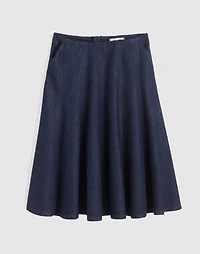Flared Denim Midi Skirt Rinse Wash | Madewell