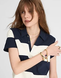 Pieced Boxy Polo Tee | Madewell