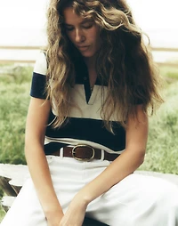 Pieced Boxy Polo Tee | Madewell