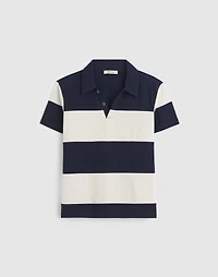 Pieced Boxy Polo Tee | Madewell