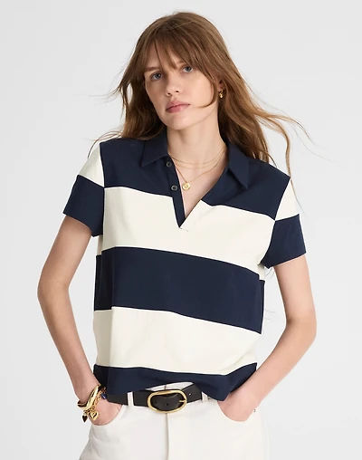 Pieced Boxy Polo Tee | Madewell