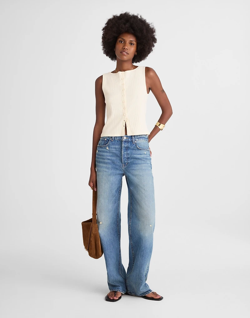 Ribbed Crewneck Shell Top | Madewell